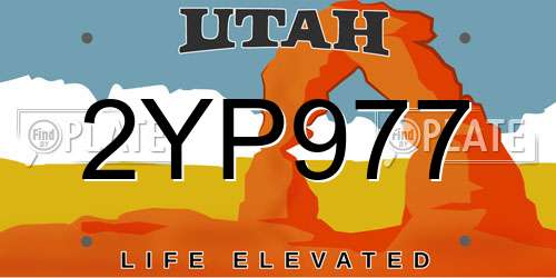 2YP977 Utah License Plate
