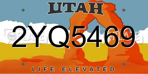 2YQ5469 Utah License Plate