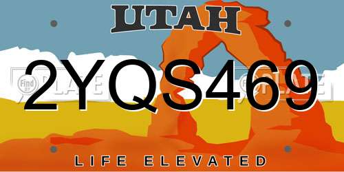 2YQS469 Utah License Plate