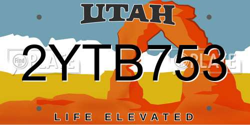 2YTB753 Utah License Plate