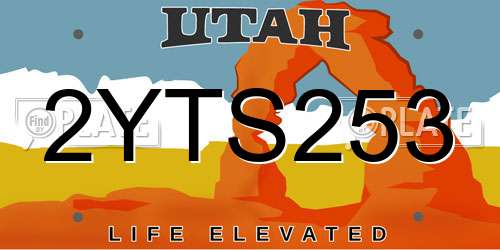 2YTS253 Utah License Plate