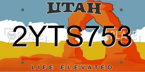2YTS753 Utah License Plate