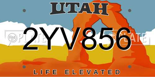 2YV856 Utah License Plate