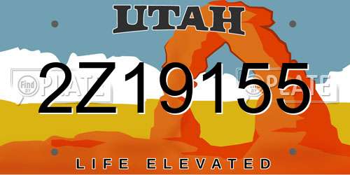 2Z19155 Utah License Plate
