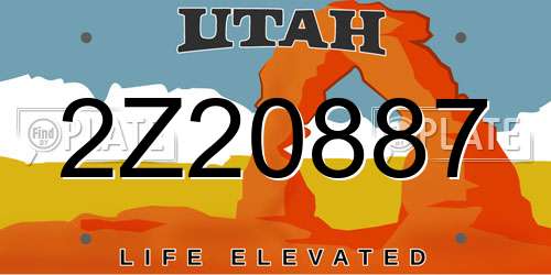 2Z20887 Utah License Plate