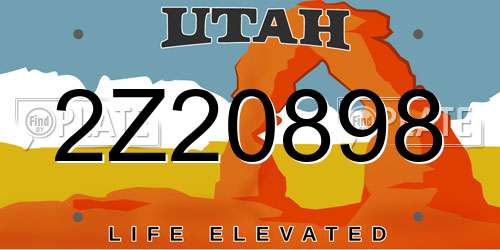 2Z20898 Utah License Plate