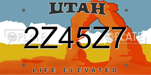 2Z45Z7 Utah License Plate