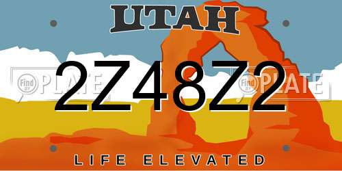 2Z48Z2 Utah License Plate