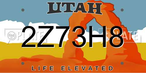 2Z73H8 Utah License Plate