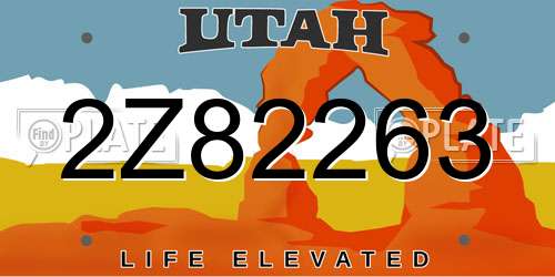 2Z82263 Utah License Plate