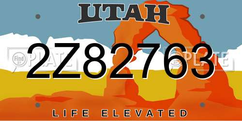 2Z82763 Utah License Plate