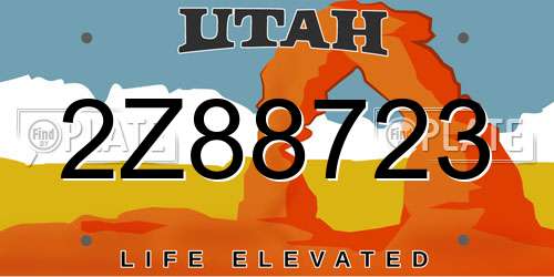 2Z88723 Utah License Plate