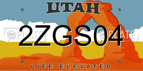 2ZGS04 Utah License Plate