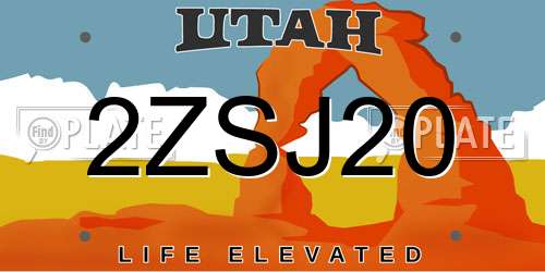 2ZSJ20 Utah License Plate