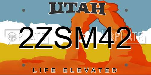 2ZSM42 Utah License Plate