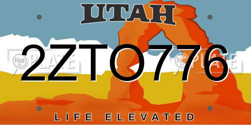 2ZTO776 Utah License Plate