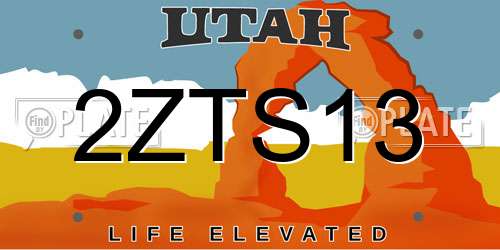 2ZTS13 Utah License Plate