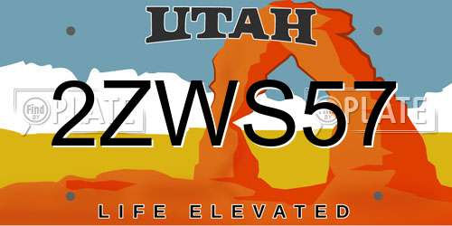 2ZWS57 Utah License Plate