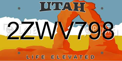 2ZWV798 Utah License Plate