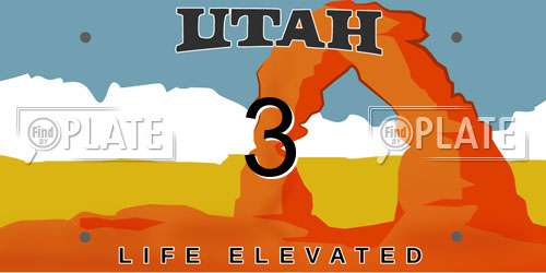 3 Utah License Plate