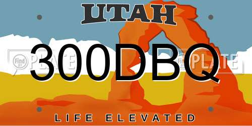 300DBQ Utah License Plate