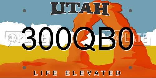 300QB0 Utah License Plate