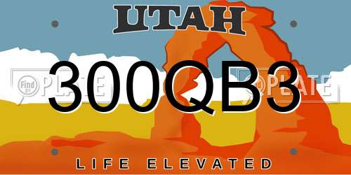 300QB3 Utah License Plate