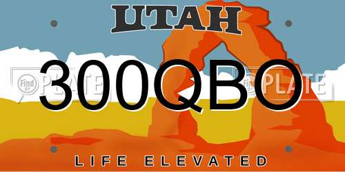 300QBO Utah License Plate
