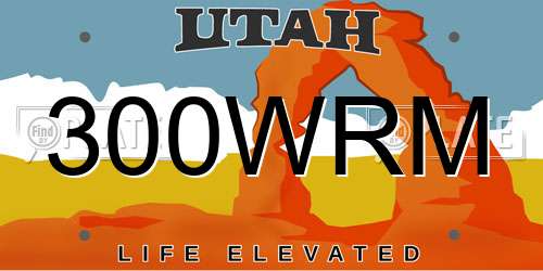 300WRM Utah License Plate