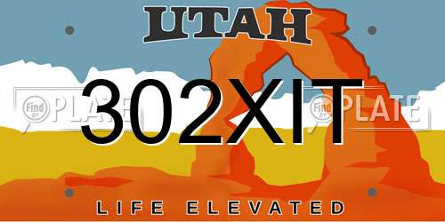302XIT Utah License Plate