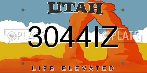 3044IZ Utah License Plate