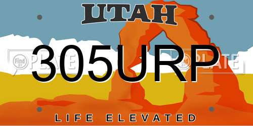 305URP Utah License Plate