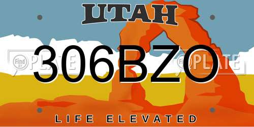 306BZO Utah License Plate