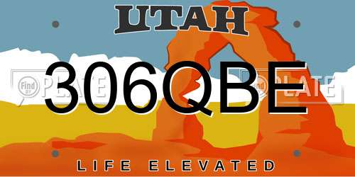306QBE Utah License Plate