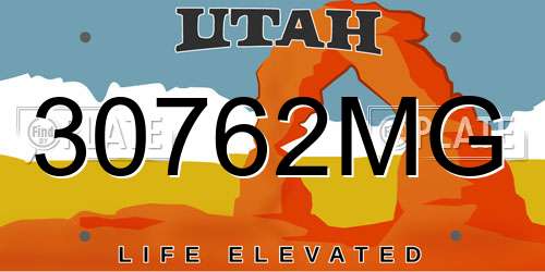 30762MG Utah License Plate