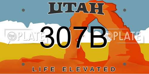 307B Utah License Plate
