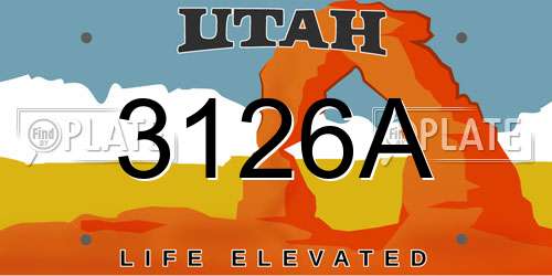 3126A Utah License Plate