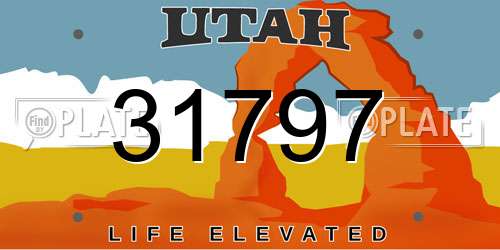 31797 Utah License Plate