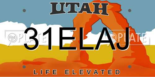 31ELAJ Utah License Plate