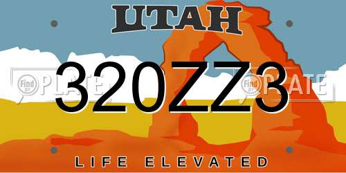 320ZZ3 Utah License Plate