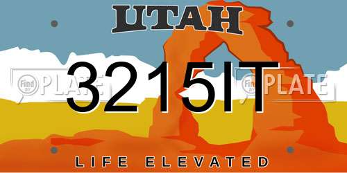 3215IT Utah License Plate
