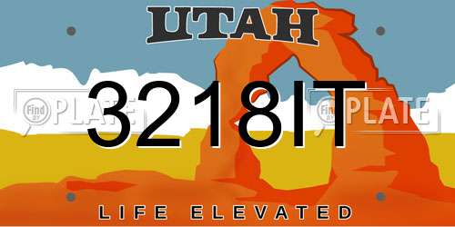 3218IT Utah License Plate