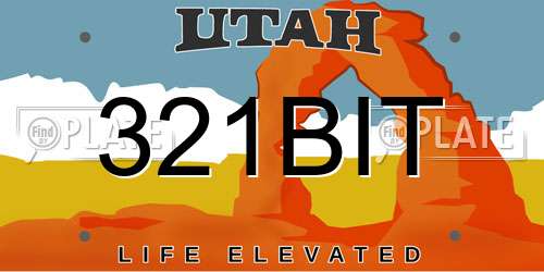 321BIT Utah License Plate