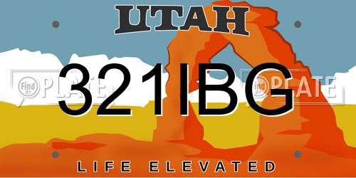 321IBG Utah License Plate