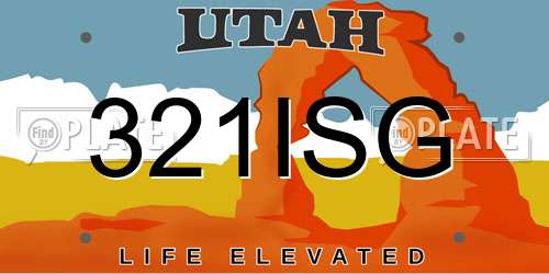 321ISG Utah License Plate