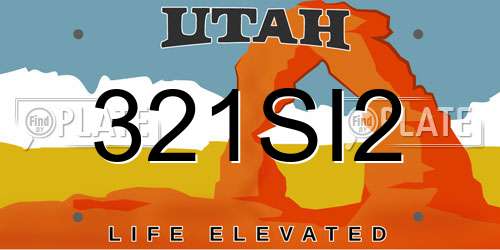 321SI2 Utah License Plate