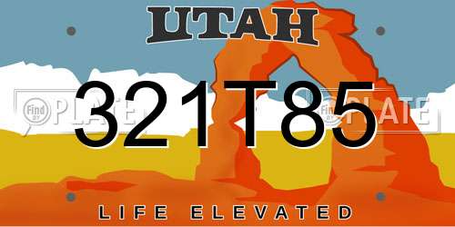 321T85 Utah License Plate