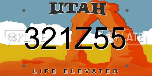321Z55 Utah License Plate