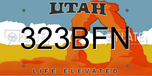 323BFN Utah License Plate