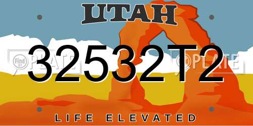 32532T2 Utah License Plate
